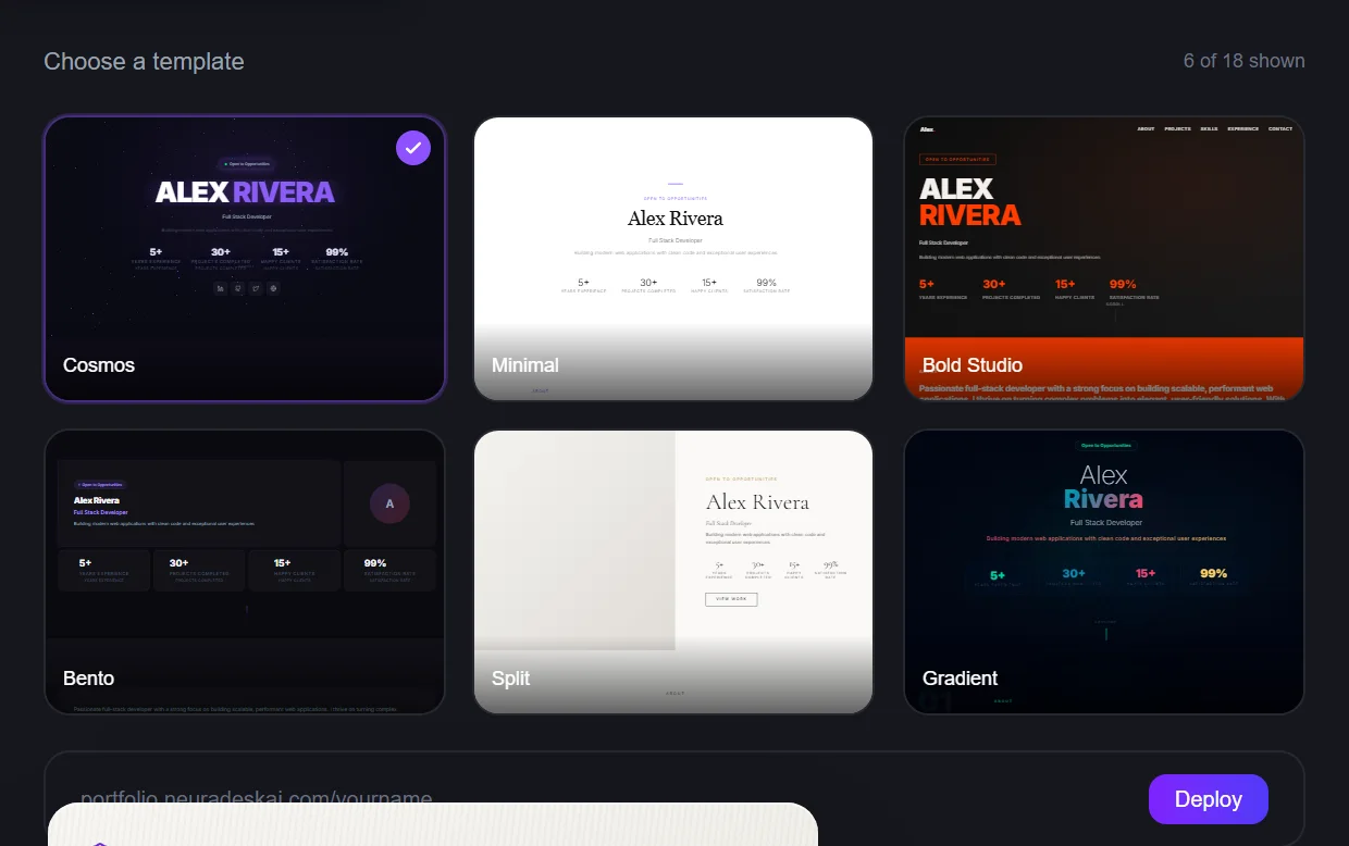 Portfolio dashboard preview